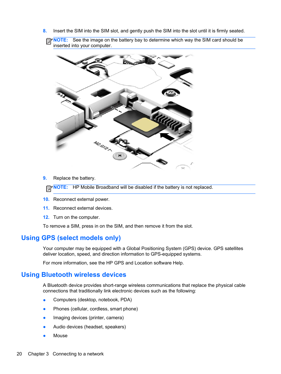 Using gps (select models only), Using bluetooth wireless devices | HP EliteBook 850 G1 Notebook PC User Manual | Page 30 / 106