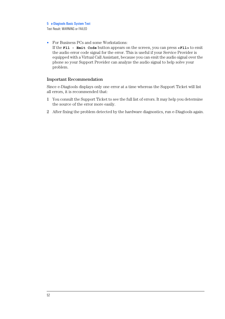 Important recommendation | HP e-PC c10s10 User Manual | Page 52 / 82