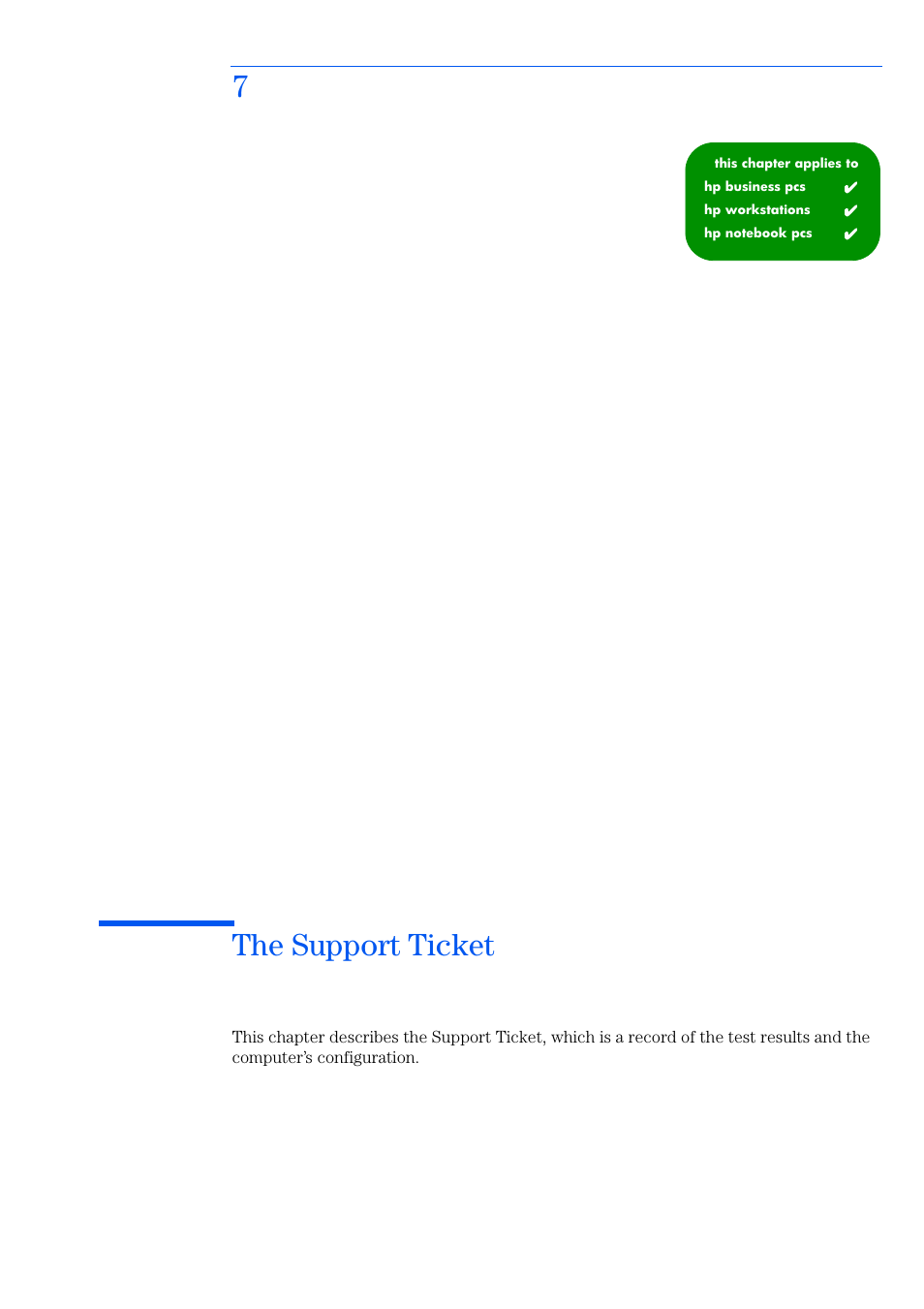 7 the support ticket, Support ticket, refer to chapter 7, 7the support ticket | HP e-PC c10s10 User Manual | Page 63 / 82
