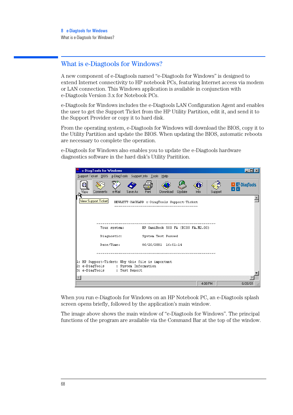 What is e-diagtools for windows | HP e-PC c10s10 User Manual | Page 68 / 82