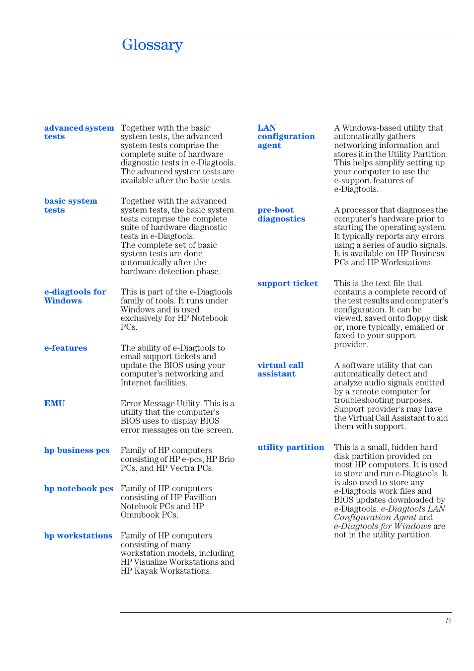Glossary | HP e-PC c10s10 User Manual | Page 79 / 82