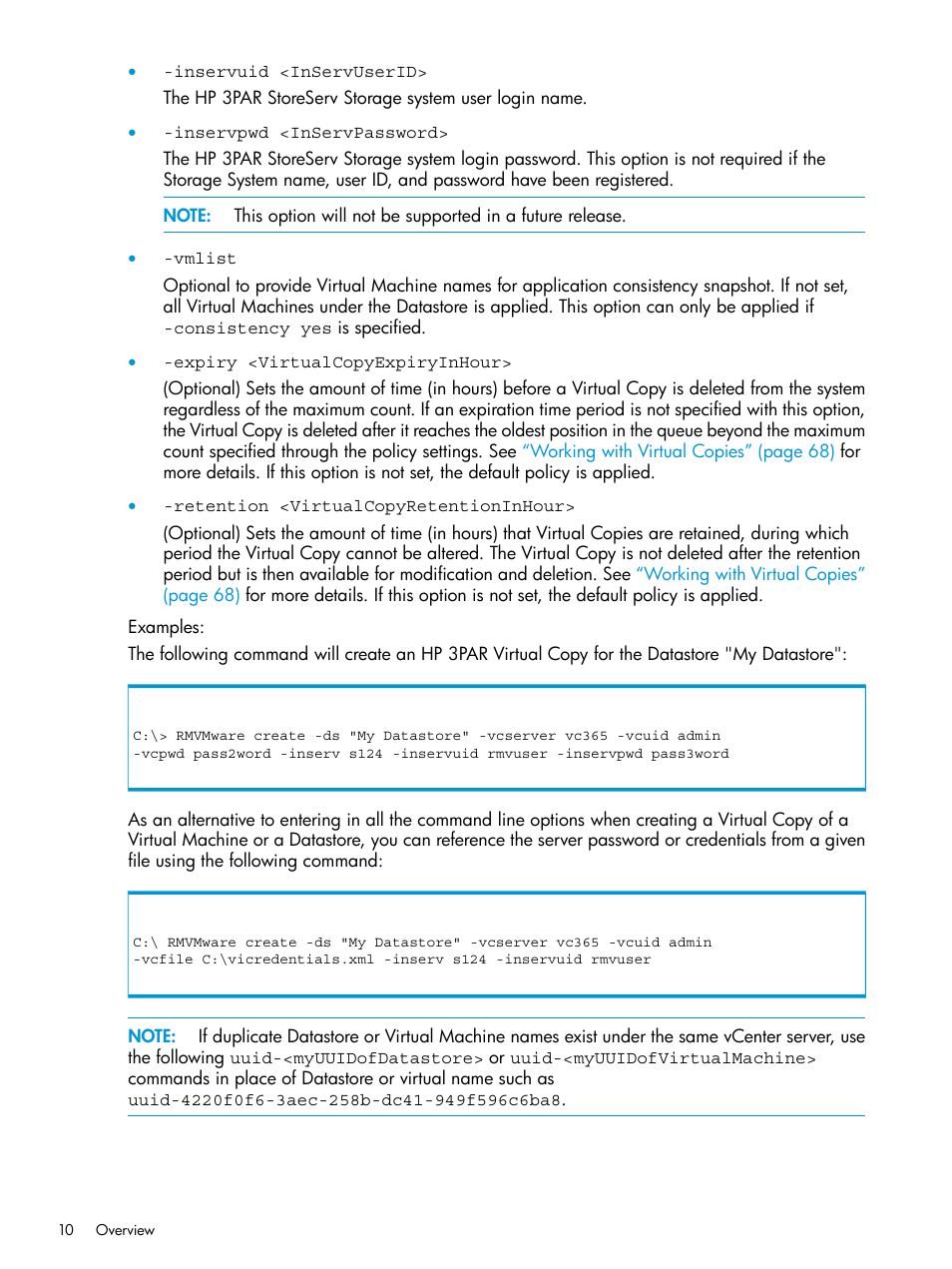 HP 3PAR Application Software Suite for VMware User Manual | Page 10 / 126