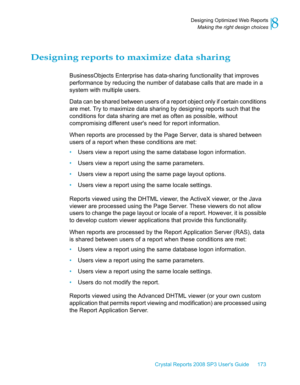 Designing reports to maximize data sharing | HP Intelligent Management Center Standard Software Platform User Manual | Page 173 / 814