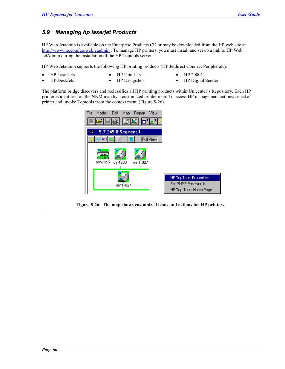 Managing hp laserjet products, Anaging hp laserjet, Roducts | HP TopTools User Manual | Page 60 / 85