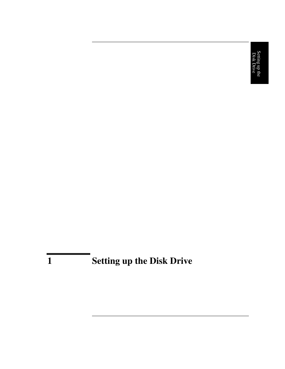1 setting up the disk drive, Setting up the disk drive, 1setting up the disk drive | HP Optical Jukeboxes User Manual | Page 13 / 77