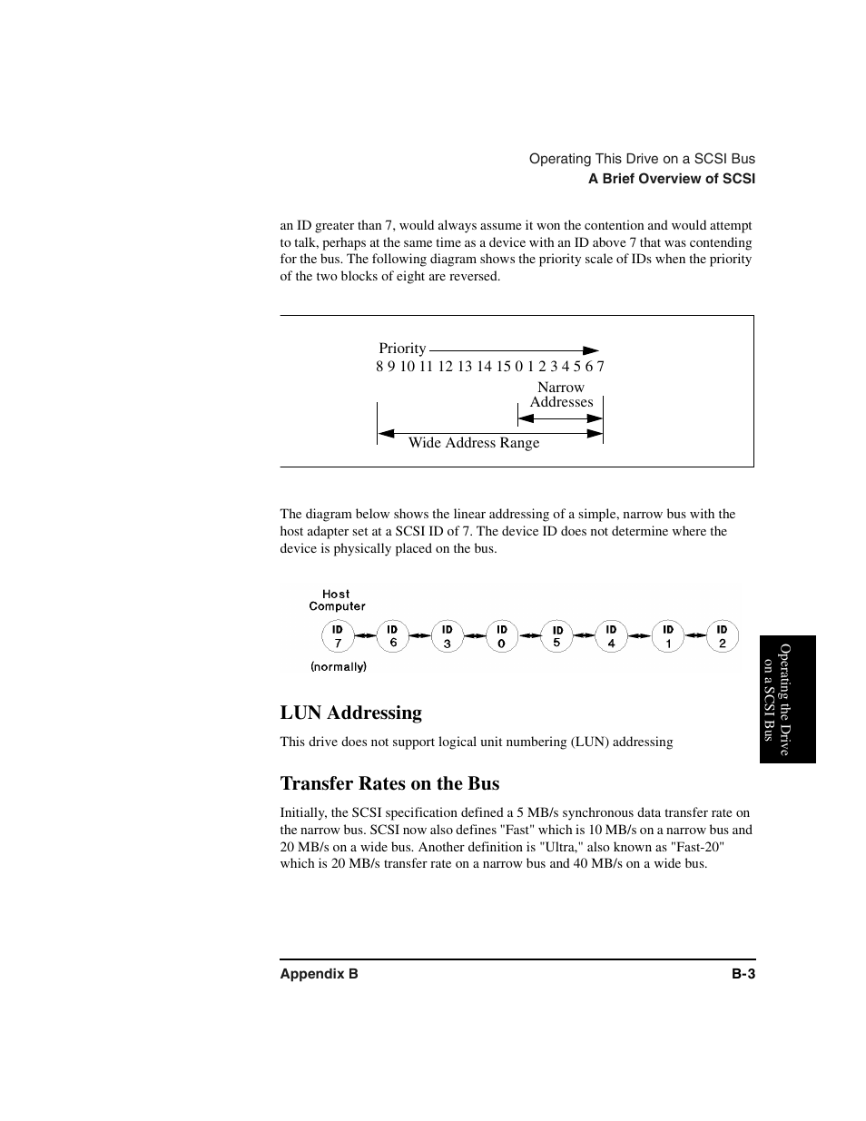 Lun addressing, Transfer rates on the bus | HP Optical Jukeboxes User Manual | Page 59 / 77