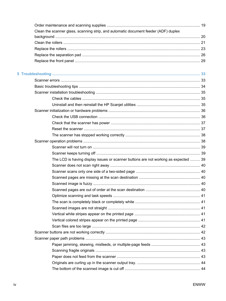 HP Scanjet Enterprise 7500 Flatbed Scanner User Manual | Page 4 / 62