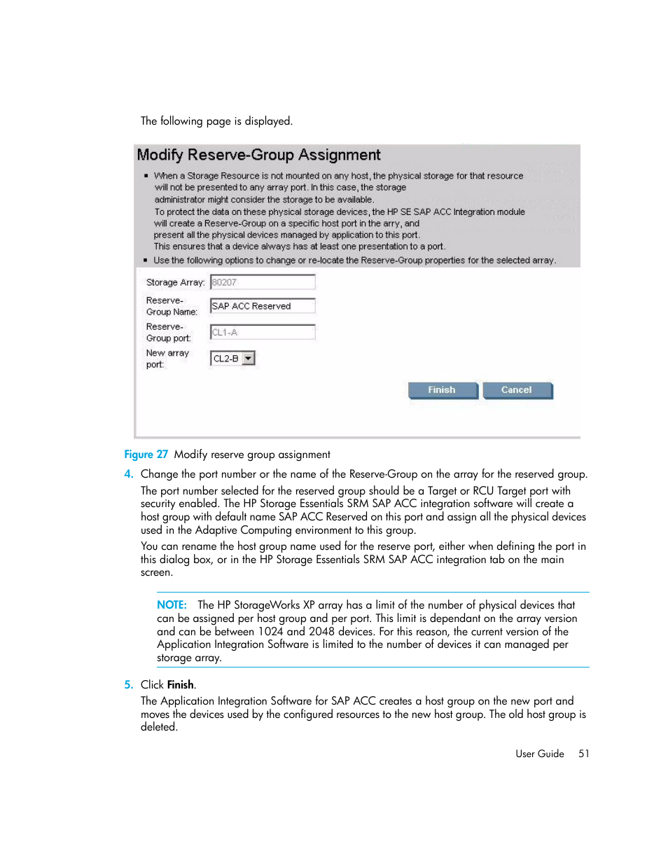 27 modify reserve group assignment | HP Storage Essentials Standard Edition SRM Software User Manual | Page 65 / 90