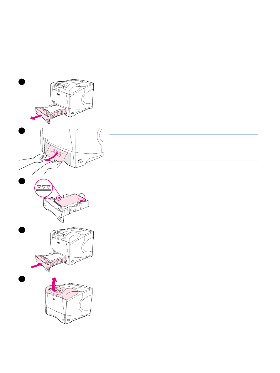 Clearing jams from the trays | HP LaserJet 4300 Printer series User Manual | Page 102 / 218
