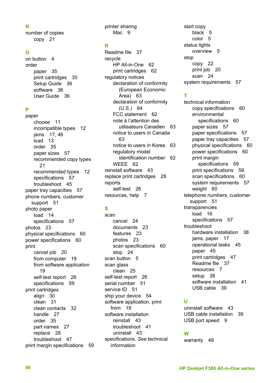 HP Deskjet F375 All-in-One Printer User Manual | Page 69 / 69