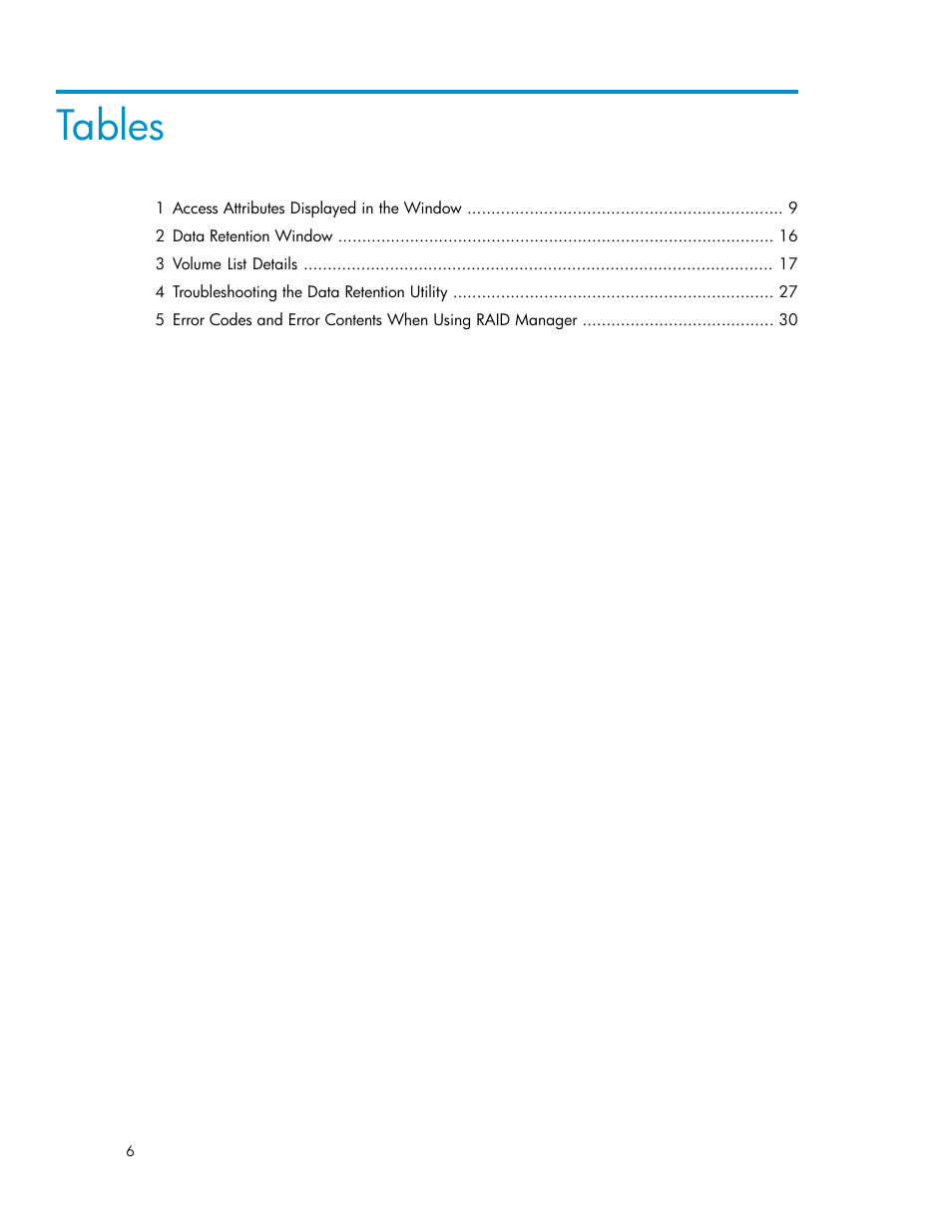Tables | HP XP Array Manager Software User Manual | Page 6 / 38