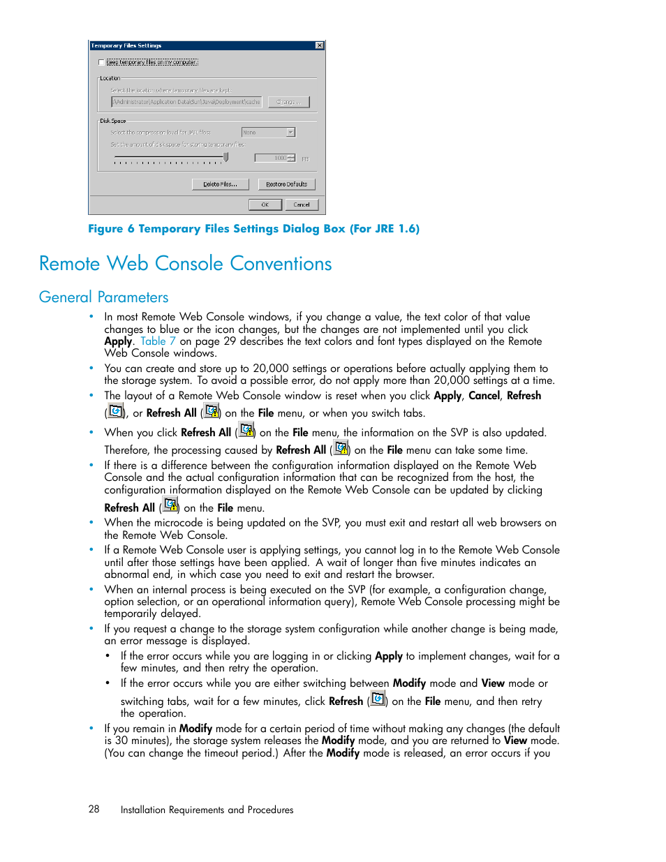 Remote web console conventions, General parameters, Figure 6 | HP XP20000XP24000 Disk Array User Manual | Page 28 / 108