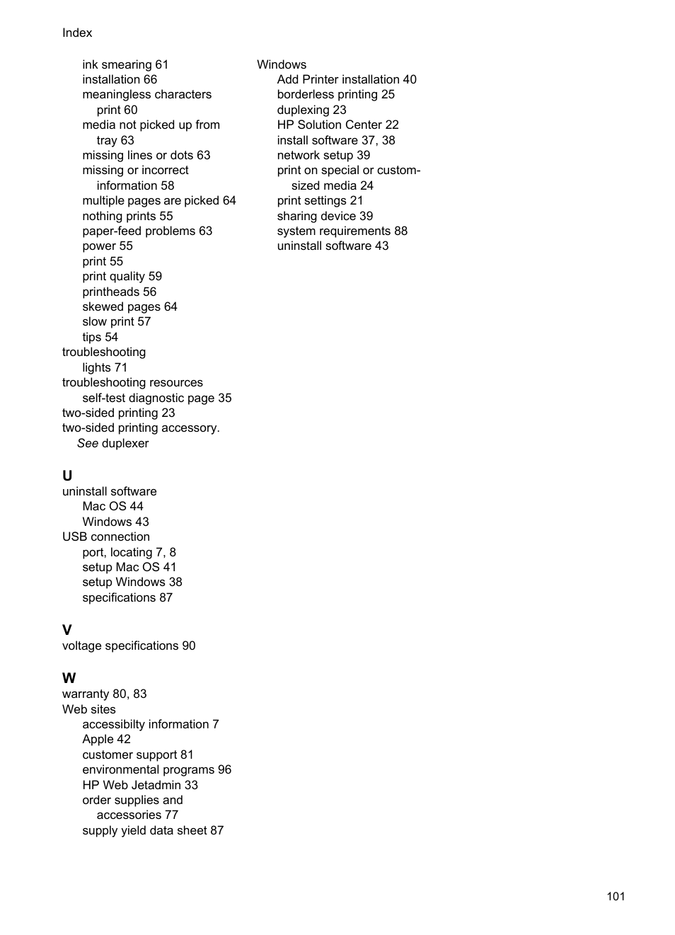 HP Officejet Pro K8600 Printer User Manual | Page 105 / 108