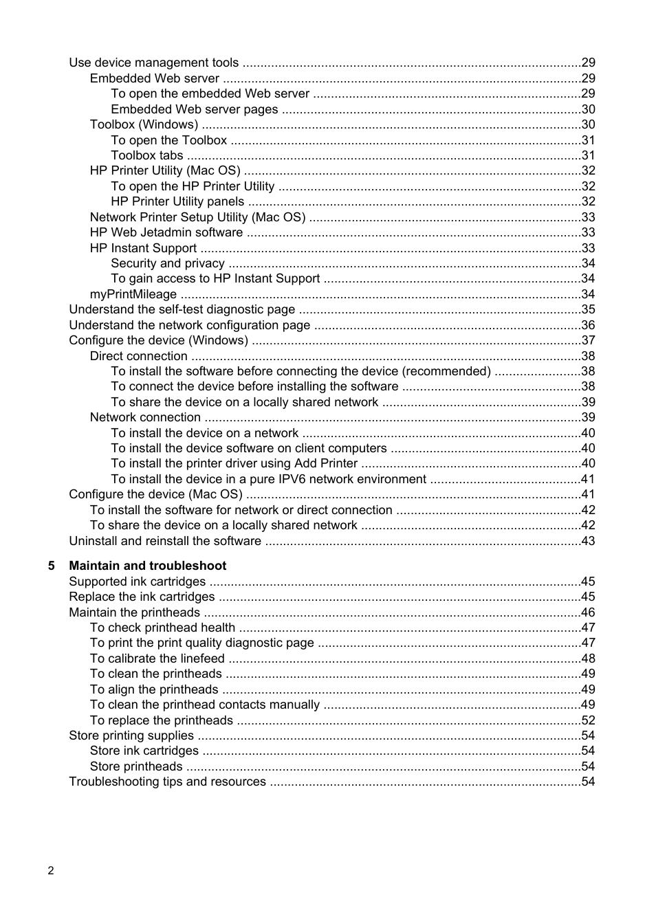 HP Officejet Pro K8600 Printer User Manual | Page 6 / 108