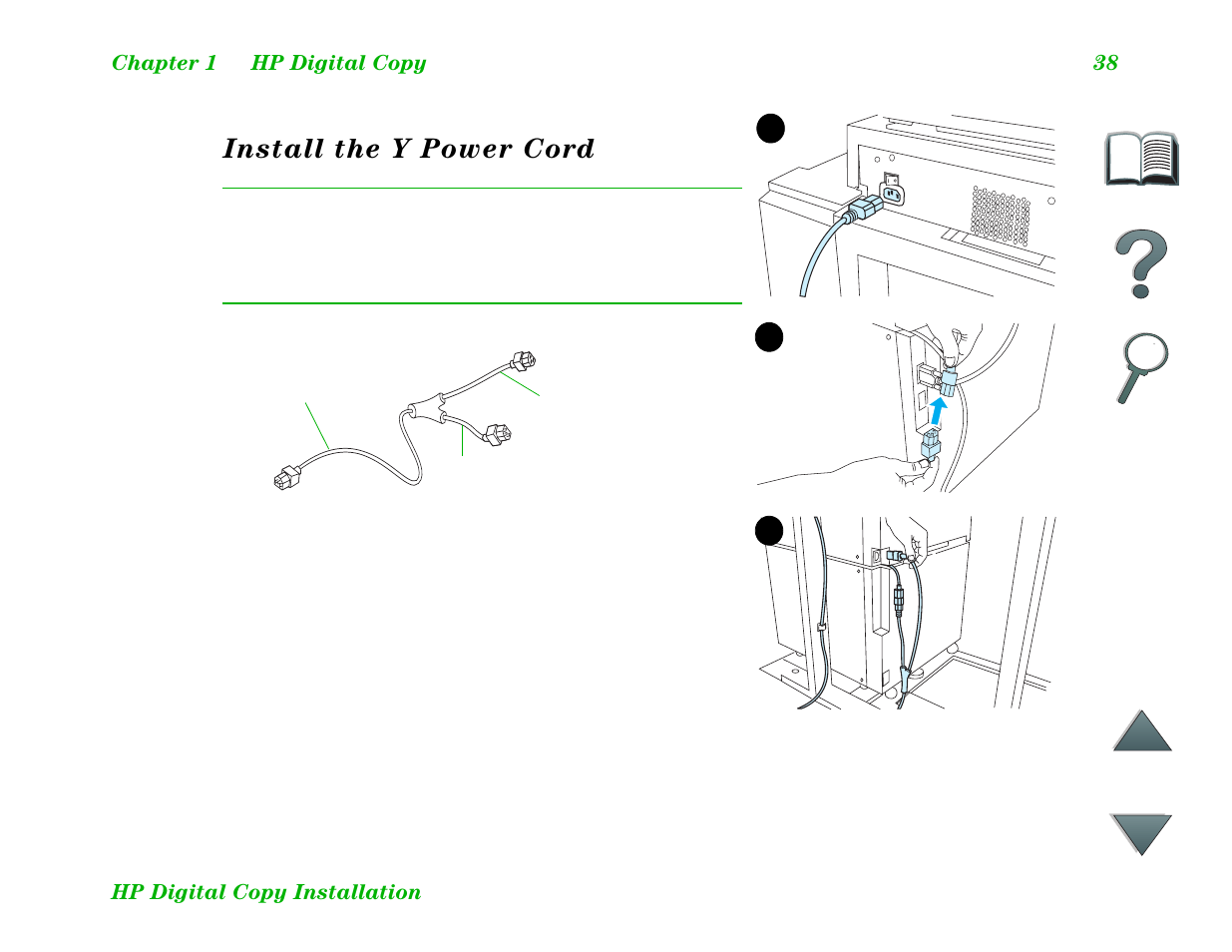 Install the y power cord | HP LaserJet 8100 Multifunction Printer series User Manual | Page 38 / 88