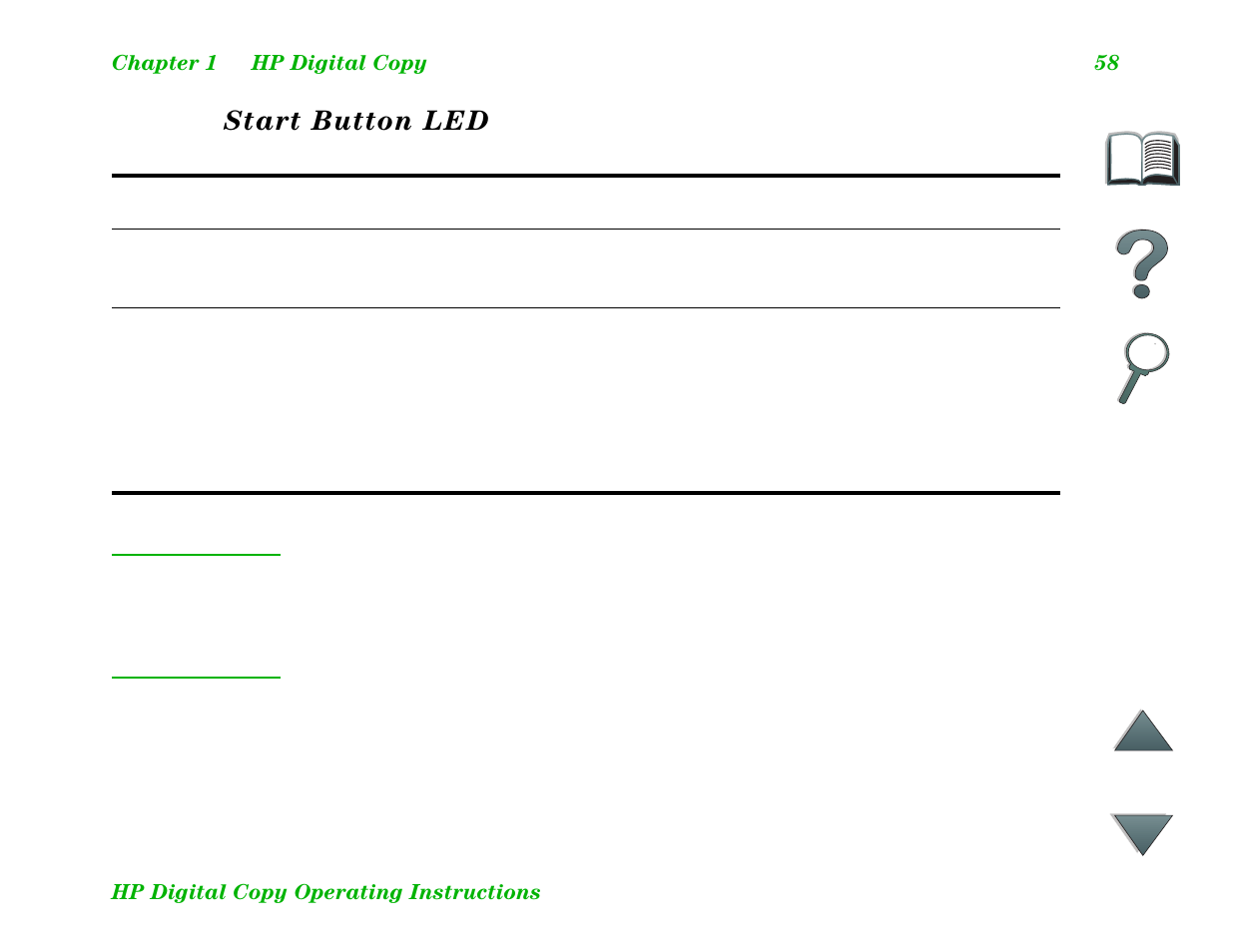 Start button led | HP LaserJet 8100 Multifunction Printer series User Manual | Page 58 / 88