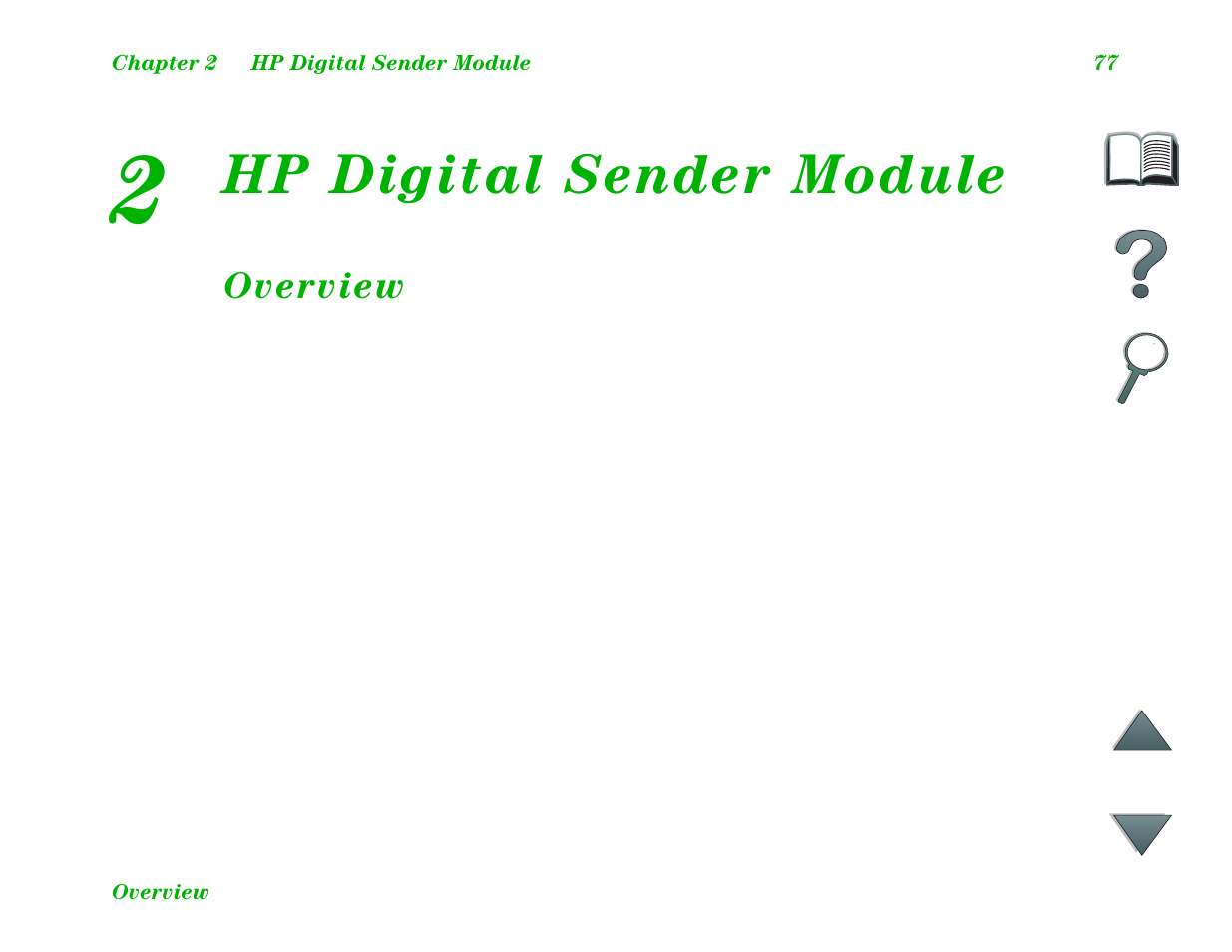 Hp digital sender module, Overview, 2 hp digital sender module | HP LaserJet 8100 Multifunction Printer series User Manual | Page 77 / 88
