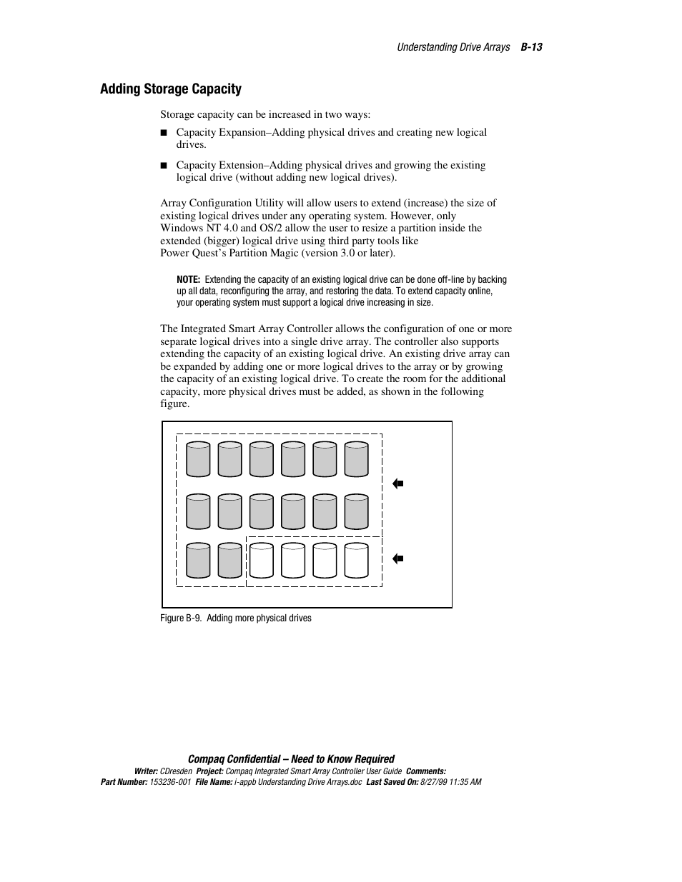 Adding storage capacity | HP Compaq Integrated Smart Array Controller User Manual | Page 119 / 147