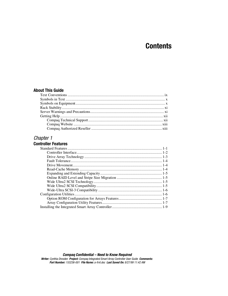 HP Compaq Integrated Smart Array Controller User Manual | Page 3 / 147