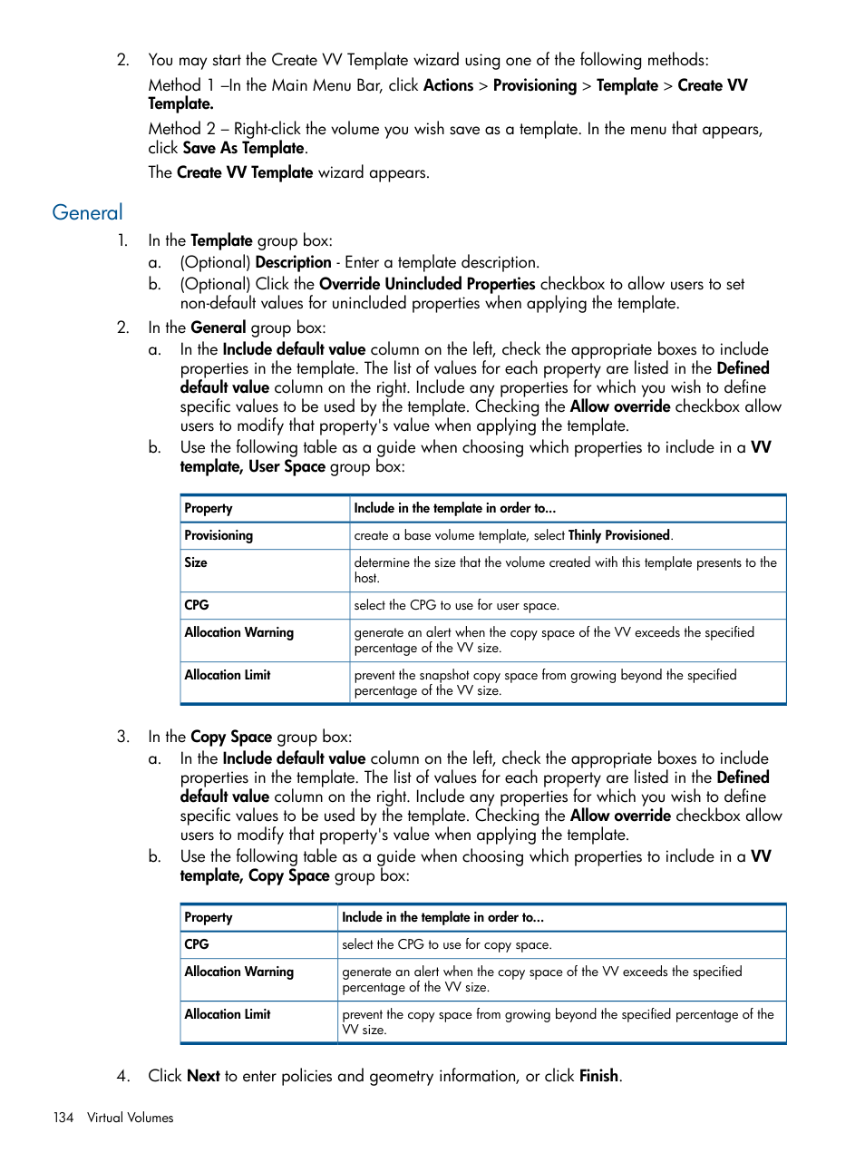 General | HP 3PAR Operating System Software User Manual | Page 134 / 424
