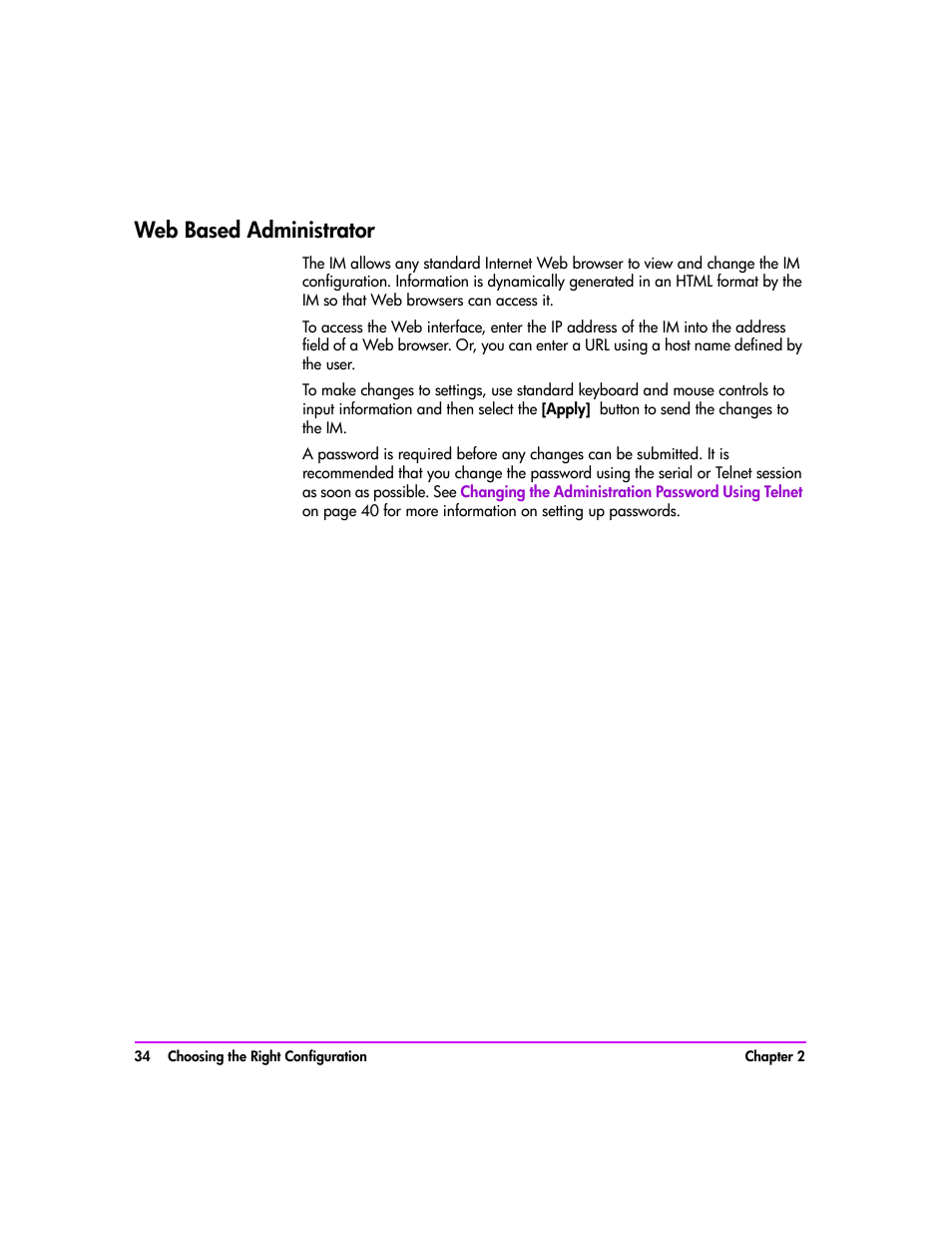 Web based administrator, Web based administrator 34 | HP Tape Library Interface Manager Software User Manual | Page 34 / 138