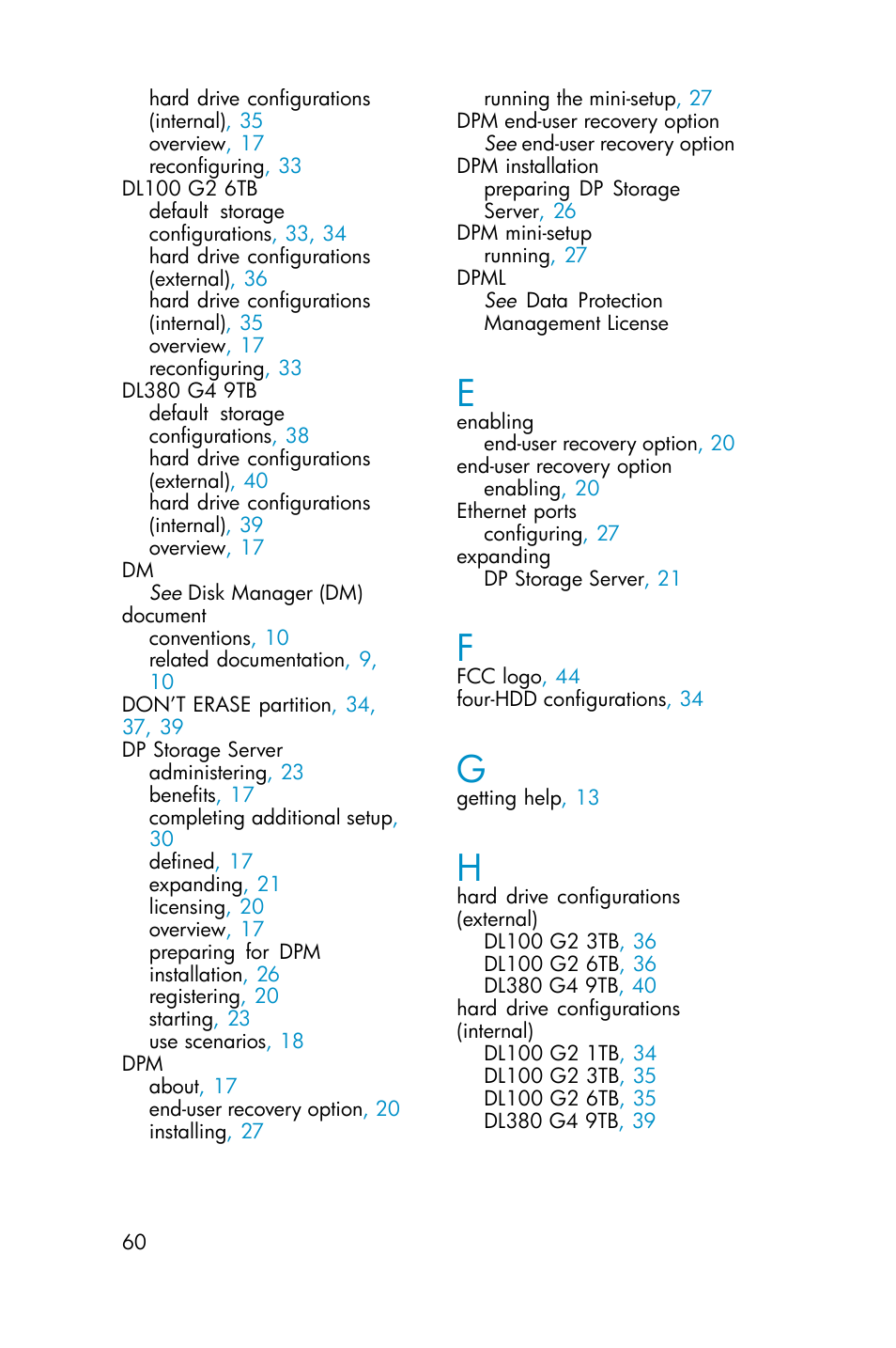HP ProLiant ML310 G3 Data Protection Storage Server User Manual | Page 60 / 62