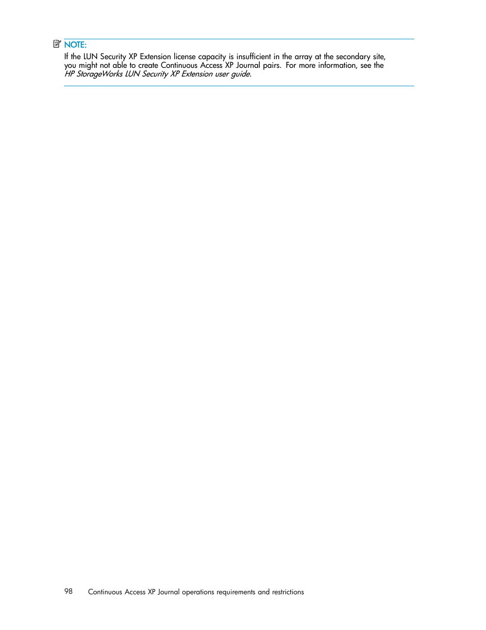 HP XP Continuous Access Software User Manual | Page 98 / 234