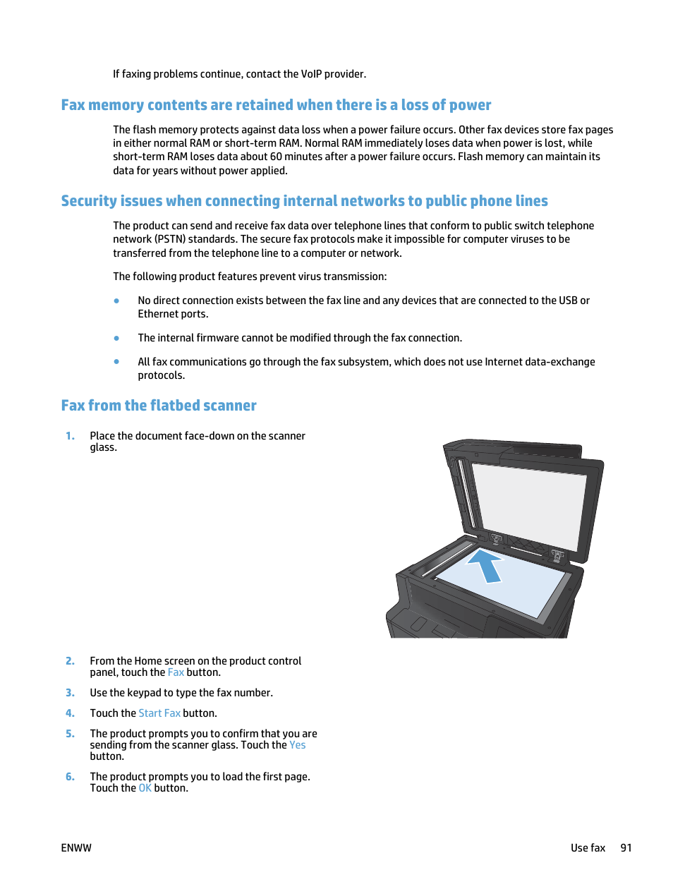 Fax from the flatbed scanner | HP LaserJet Pro 400 MFP M425 User Manual | Page 107 / 228