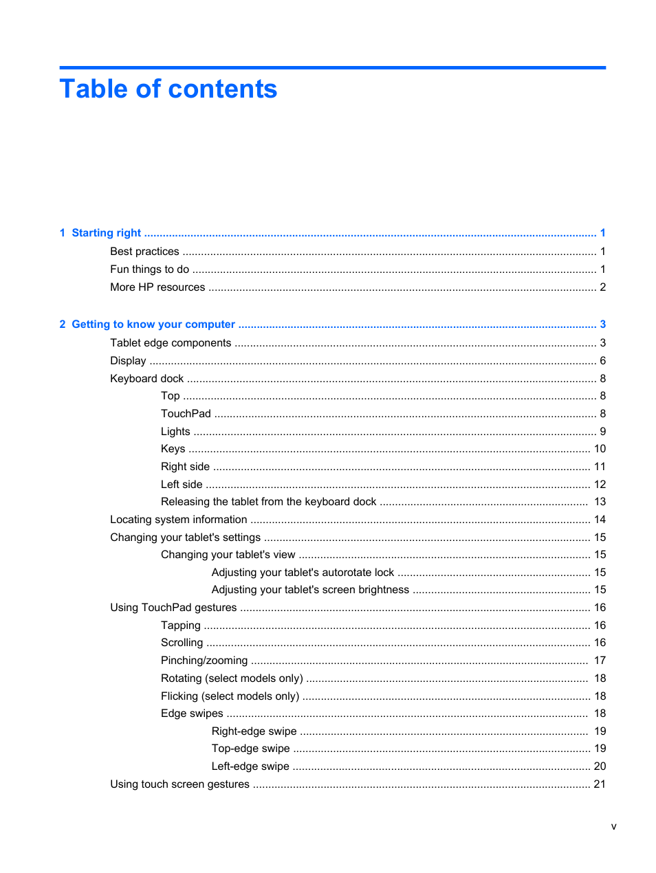 HP ENVY x2 CTO 11t-g000 User Manual | Page 5 / 93
