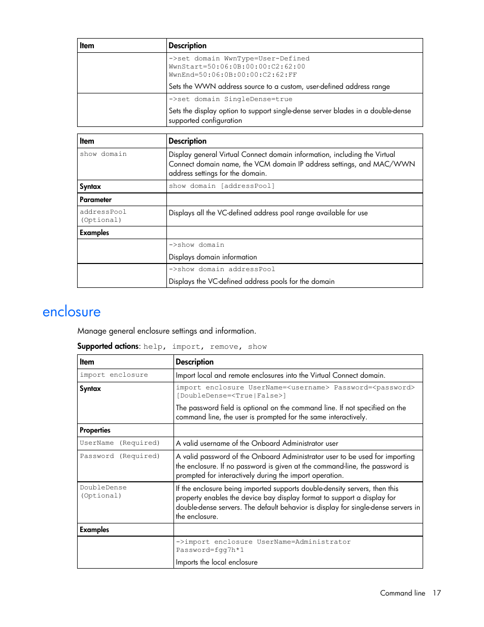 Enclosure | HP Virtual Connect 1.10Gb-F Ethernet Module for c-Class BladeSystem User Manual | Page 17 / 90