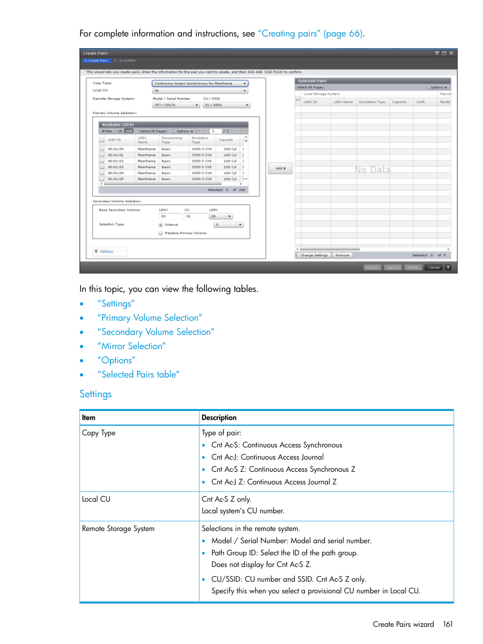 Settings | HP XP7 Storage User Manual | Page 161 / 195