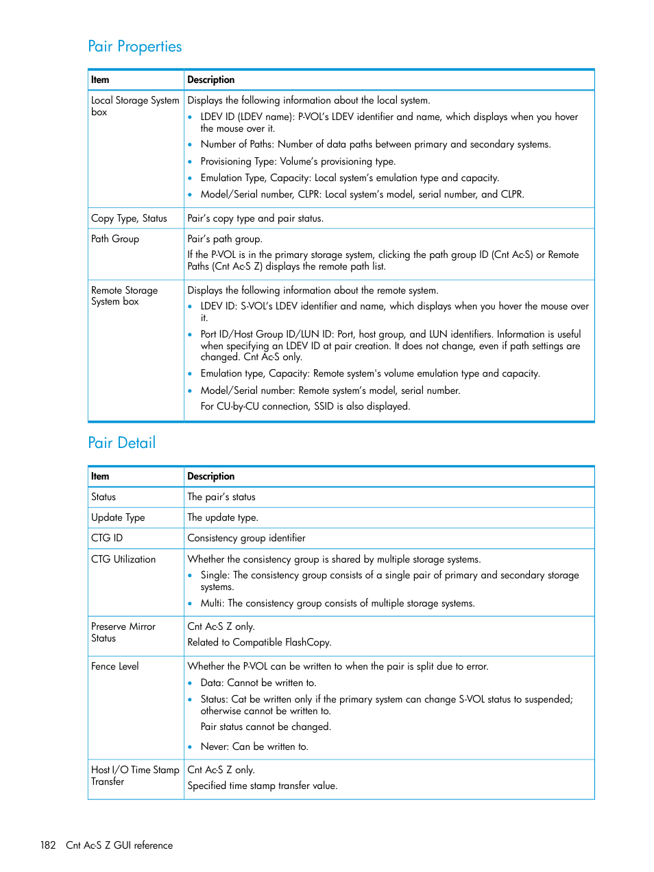 Pair properties, Pair detail | HP XP7 Storage User Manual | Page 182 / 195
