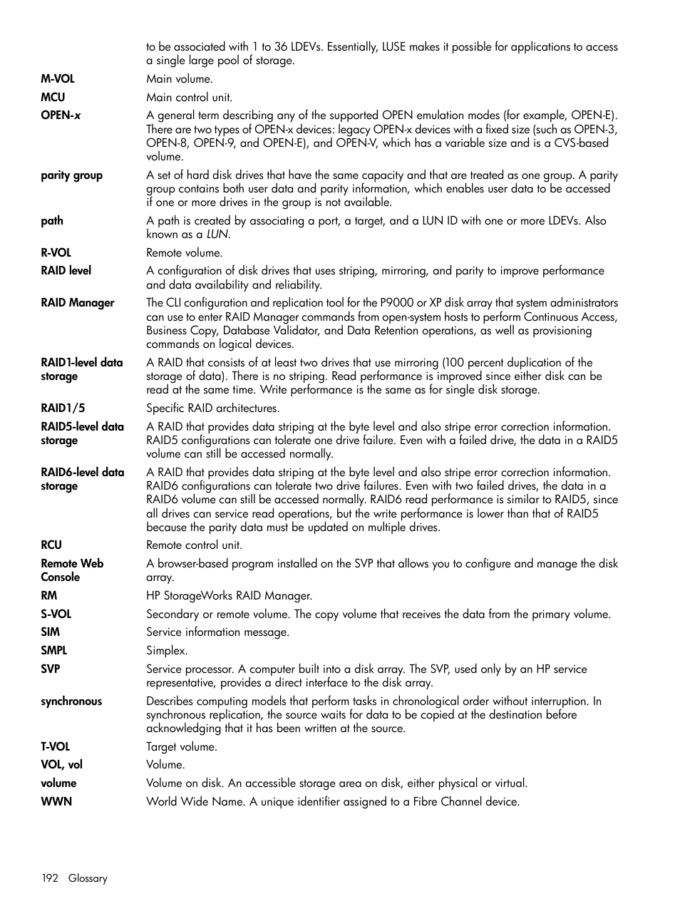 HP XP7 Storage User Manual | Page 192 / 195