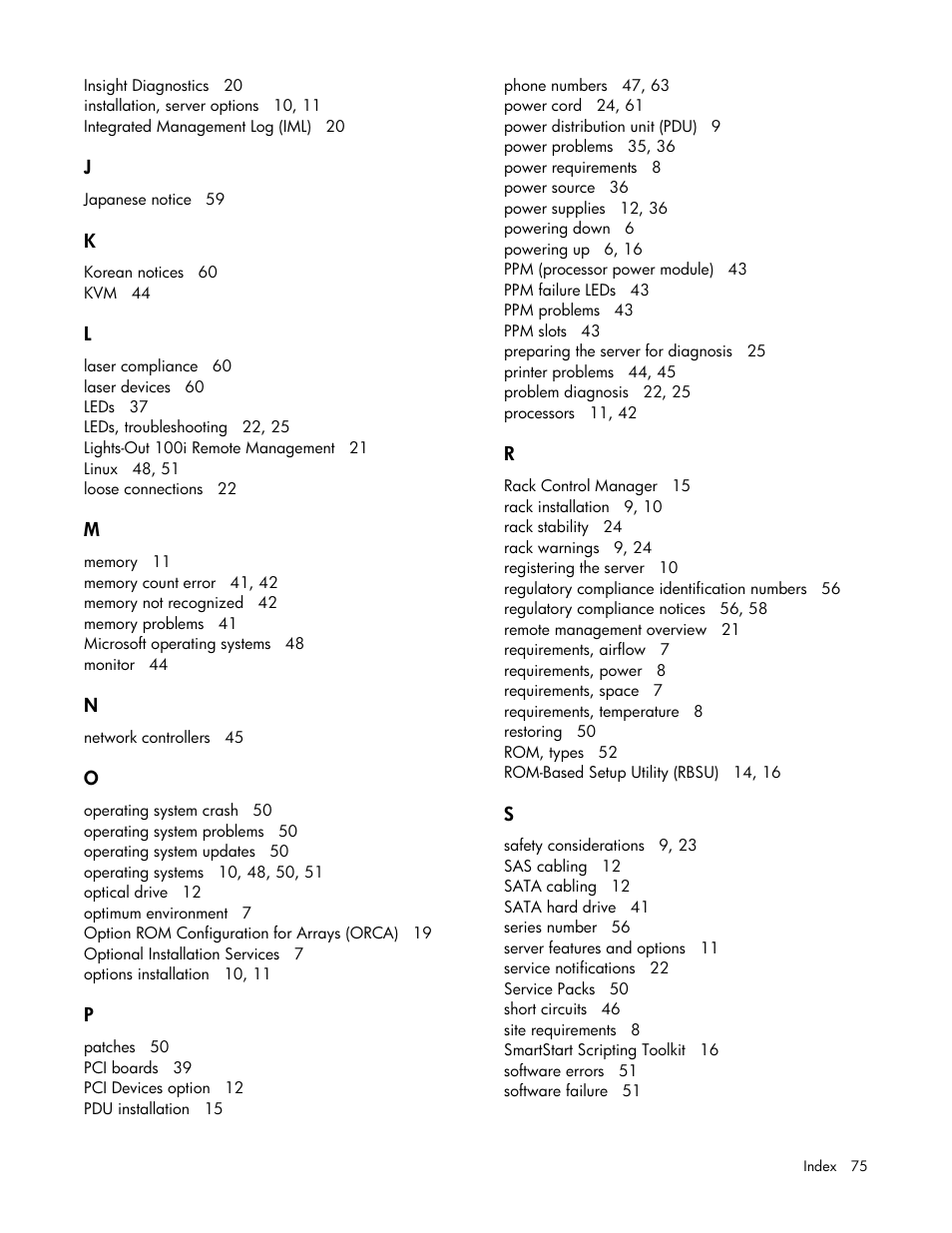 HP ProLiant SL165z G7 Server User Manual | Page 75 / 76