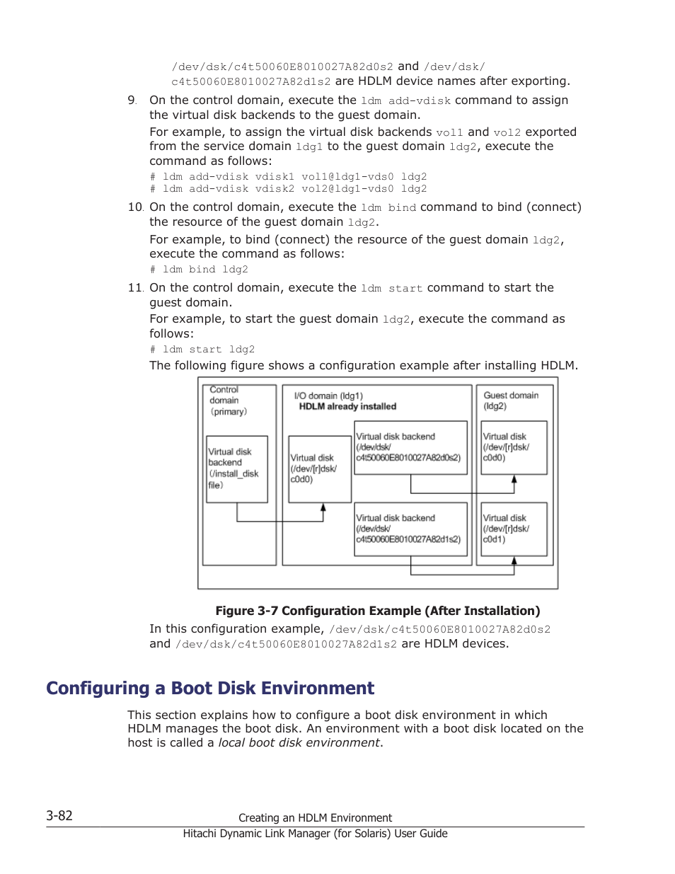 Configuring a boot disk environment, Configuring a boot disk environment -82 | HP Hitachi Dynamic Link Manager Software Licenses User Manual | Page 148 / 646