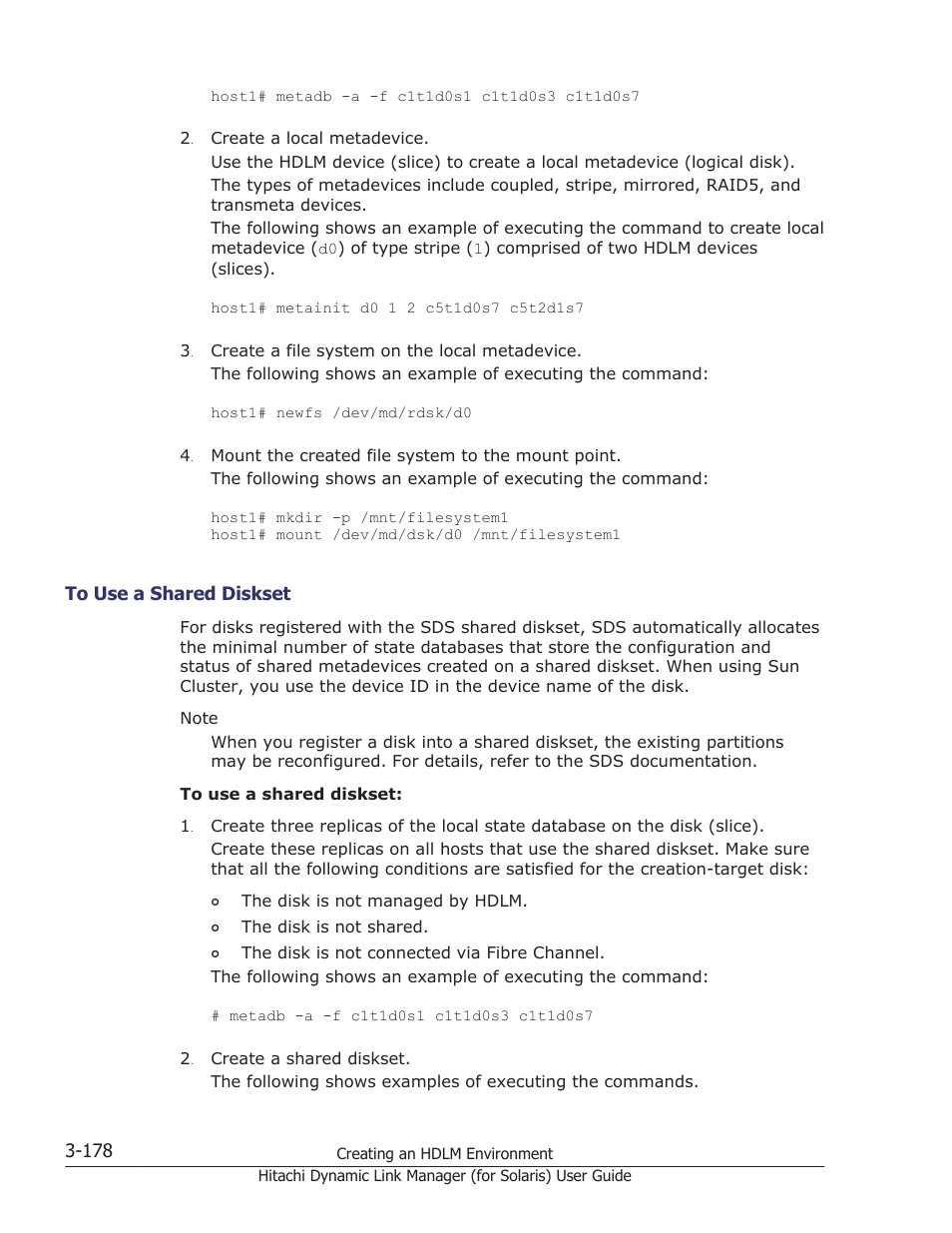 To use a shared diskset -178, If you are using sds, see | HP Hitachi Dynamic Link Manager Software Licenses User Manual | Page 244 / 646