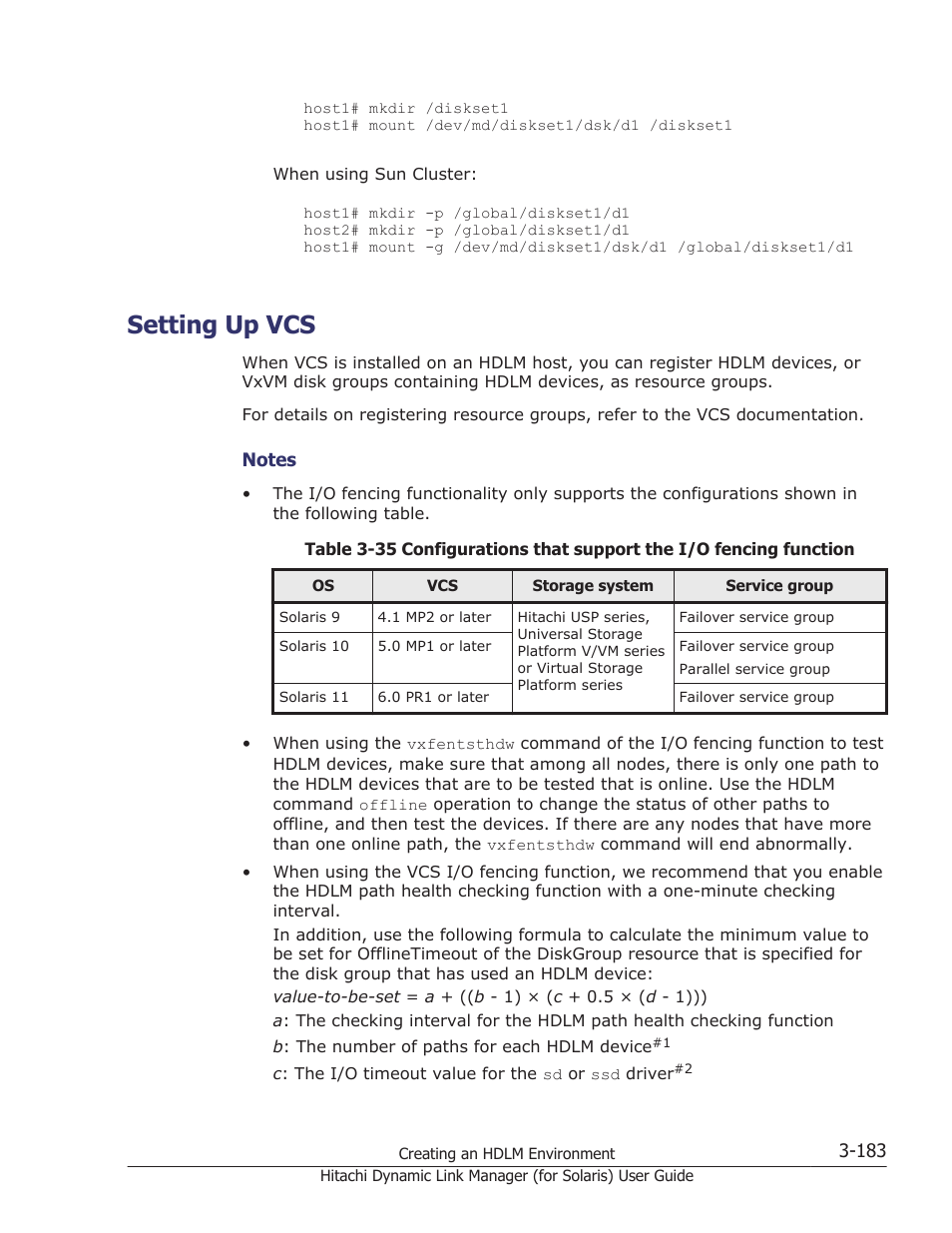 Setting up vcs, Setting up vcs -183 | HP Hitachi Dynamic Link Manager Software Licenses User Manual | Page 249 / 646