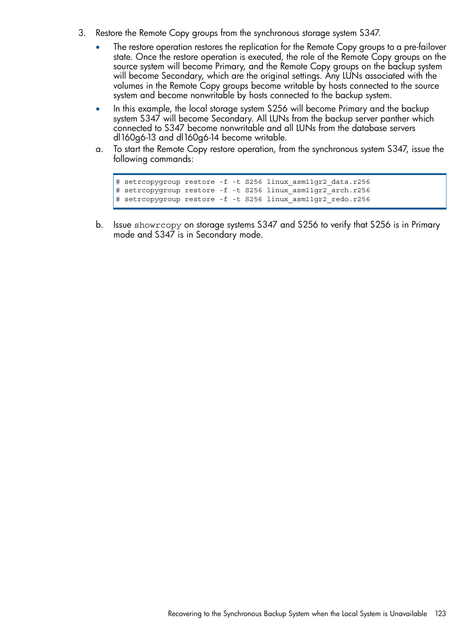 HP 3PAR Application Software Suite for Oracle Licenses User Manual | Page 123 / 199