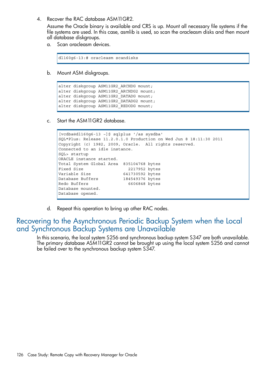 HP 3PAR Application Software Suite for Oracle Licenses User Manual | Page 126 / 199