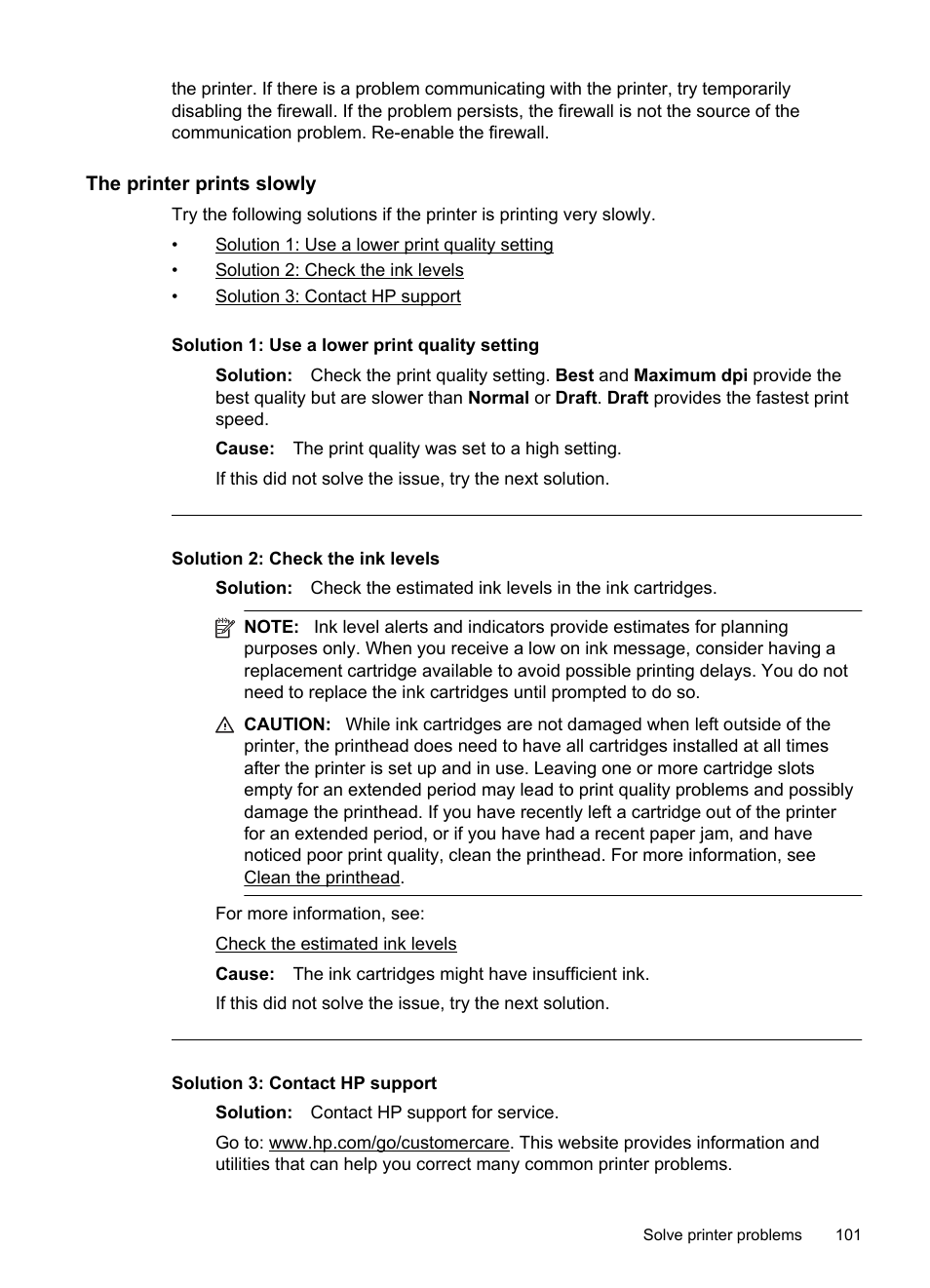 The printer prints slowly | HP Officejet Pro 8600 User Manual | Page 105 / 254
