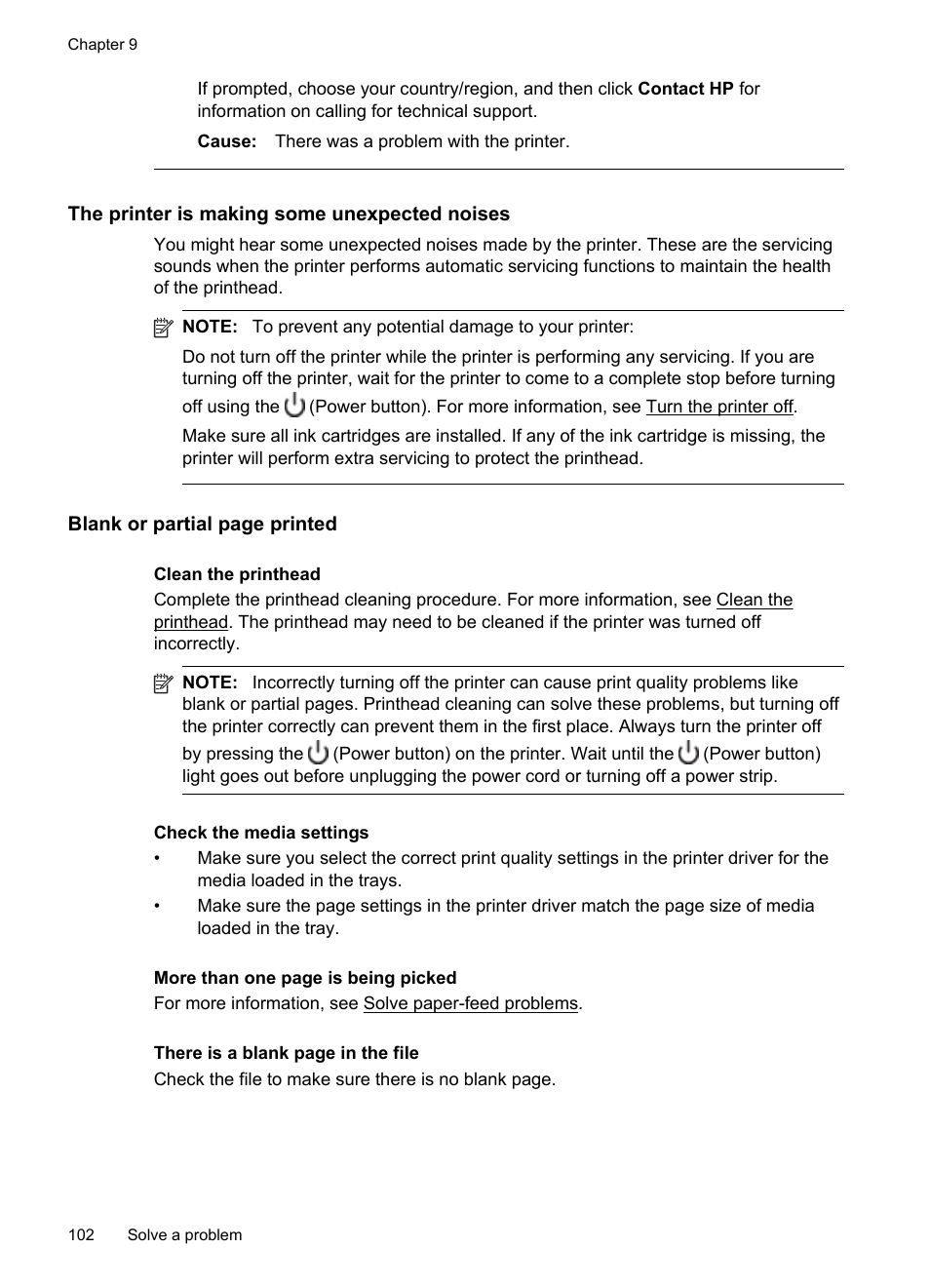 The printer is making some unexpected noises | HP Officejet Pro 8600 User Manual | Page 106 / 254