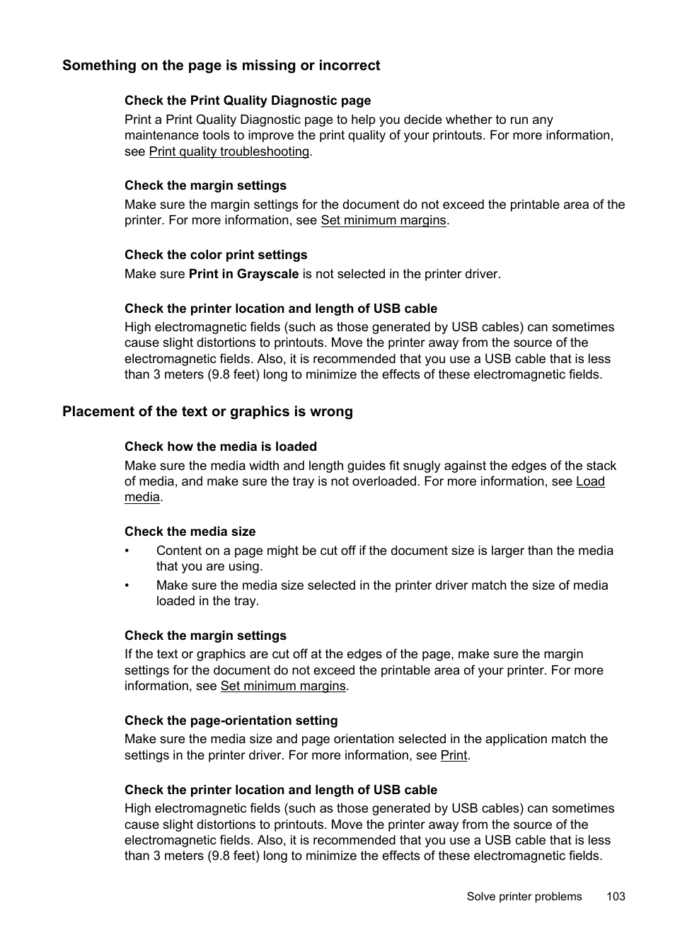 Placement of the text or graphics is wrong | HP Officejet Pro 8600 User Manual | Page 107 / 254
