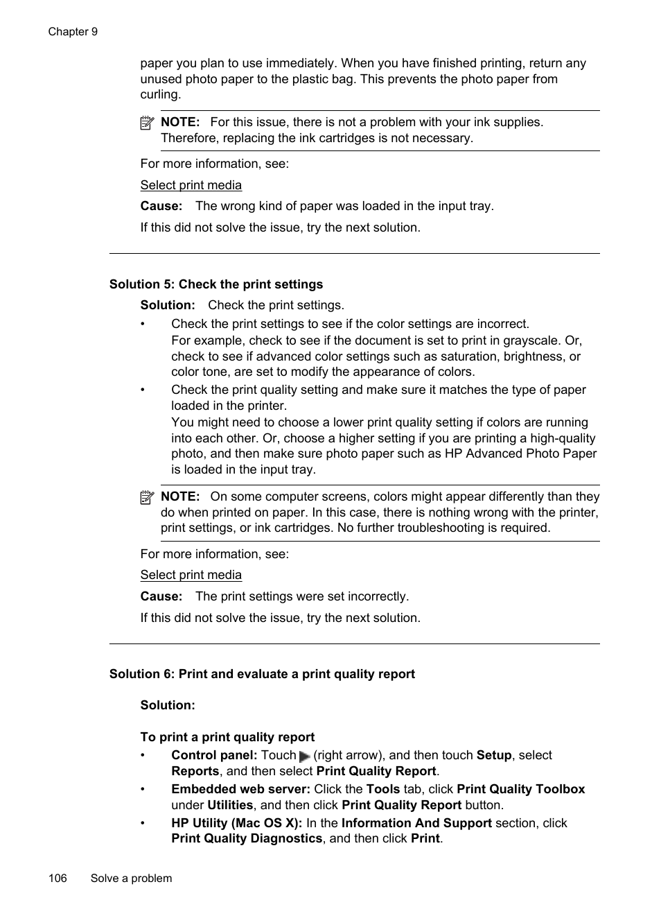 Solution 5: check the print settings | HP Officejet Pro 8600 User Manual | Page 110 / 254