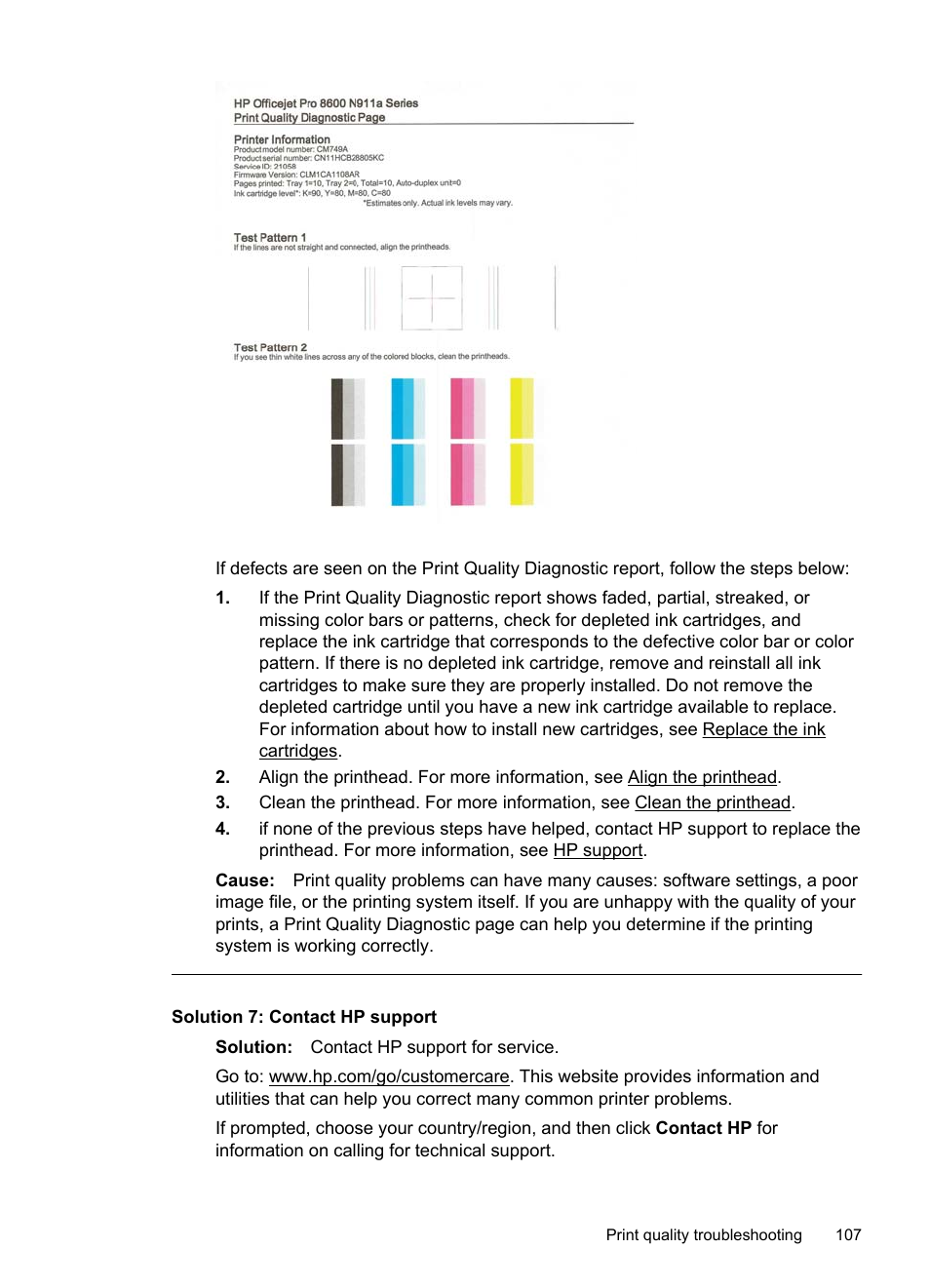 Solution 7: contact hp support | HP Officejet Pro 8600 User Manual | Page 111 / 254