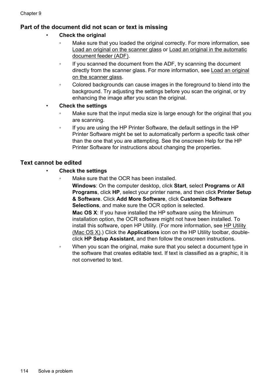 Text cannot be edited | HP Officejet Pro 8600 User Manual | Page 118 / 254