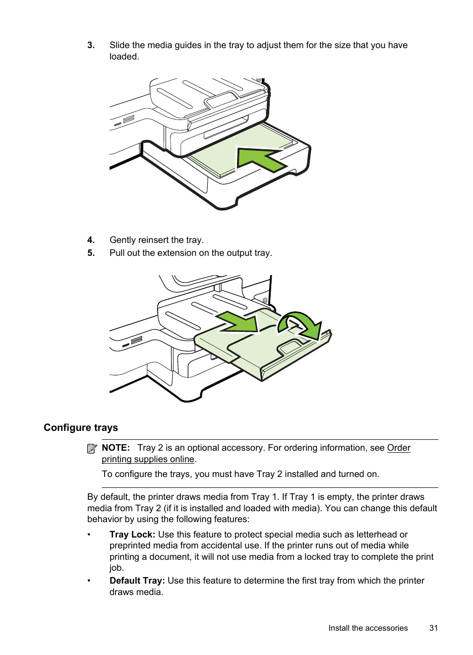 Configure trays | HP Officejet Pro 8600 User Manual | Page 35 / 254