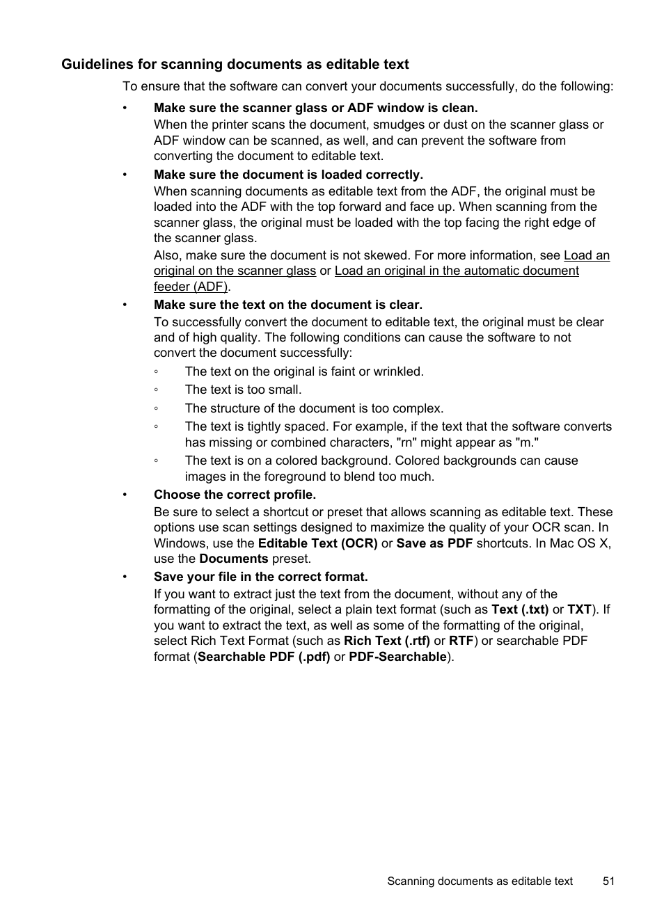 Guidelines for scanning documents as editable text | HP Officejet Pro 8600 User Manual | Page 55 / 254