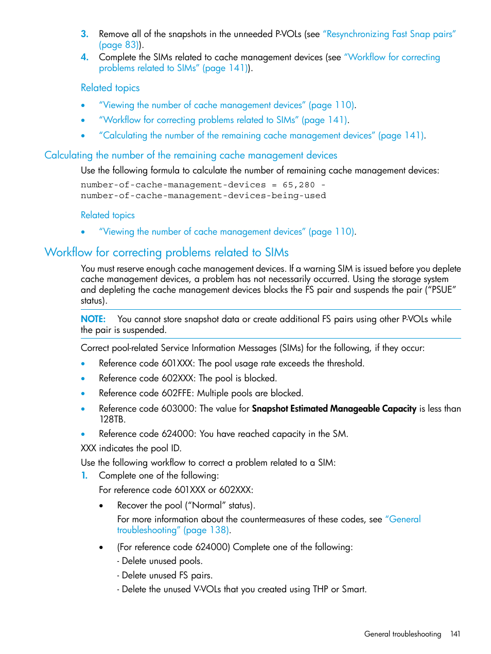 Workflow for correcting problems related to sims, Workflow for correcting problems related | HP XP7 Storage User Manual | Page 141 / 197