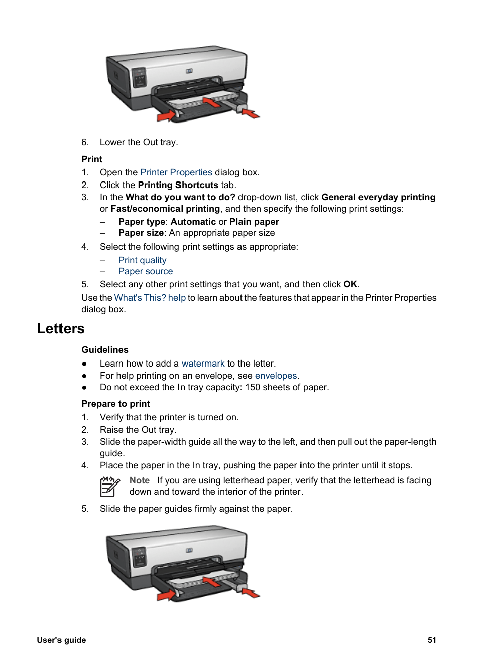 Letters | HP Deskjet 6940 User Manual | Page 53 / 150