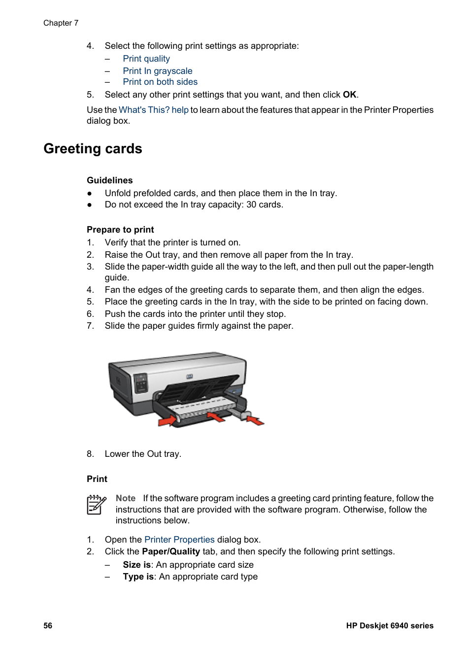 Greeting cards | HP Deskjet 6940 User Manual | Page 58 / 150